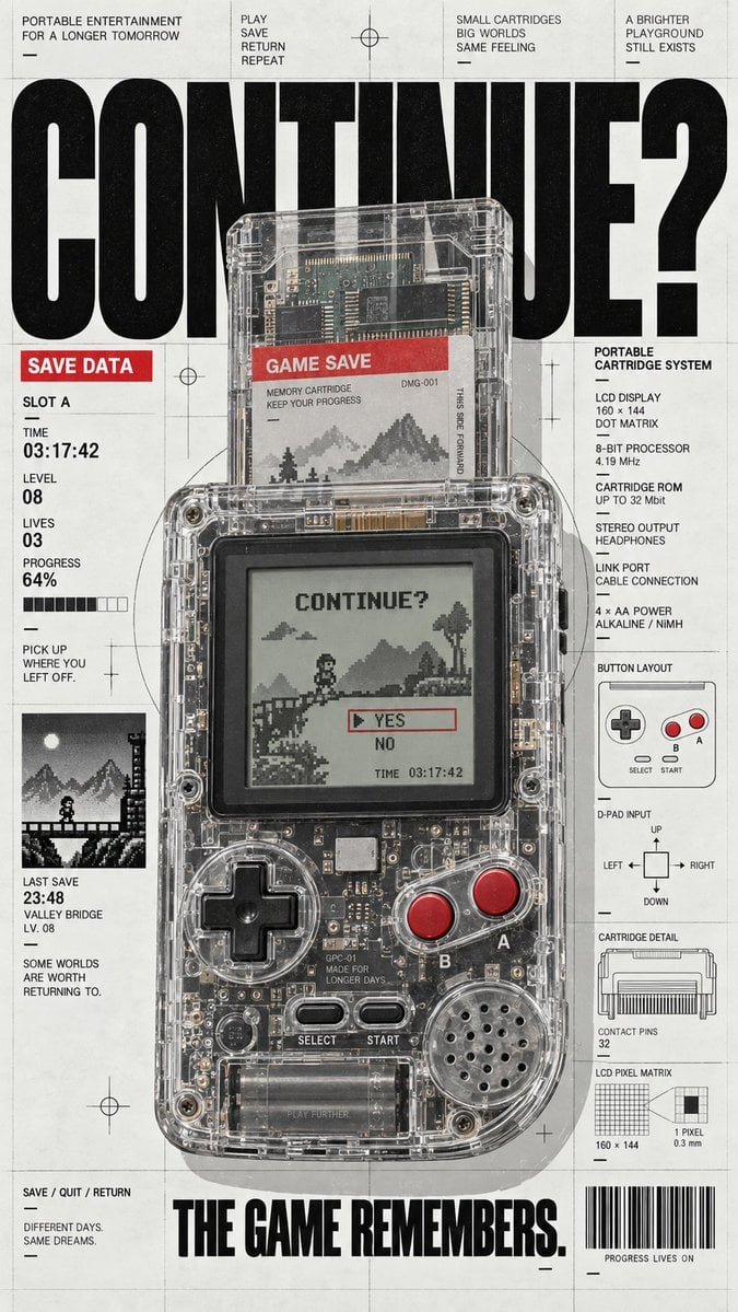 Create a 9:16 retro-tech editorial poster. - alternate