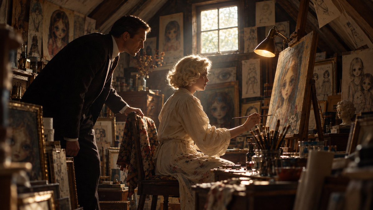Create an authentic live action cinematic film still of a...
