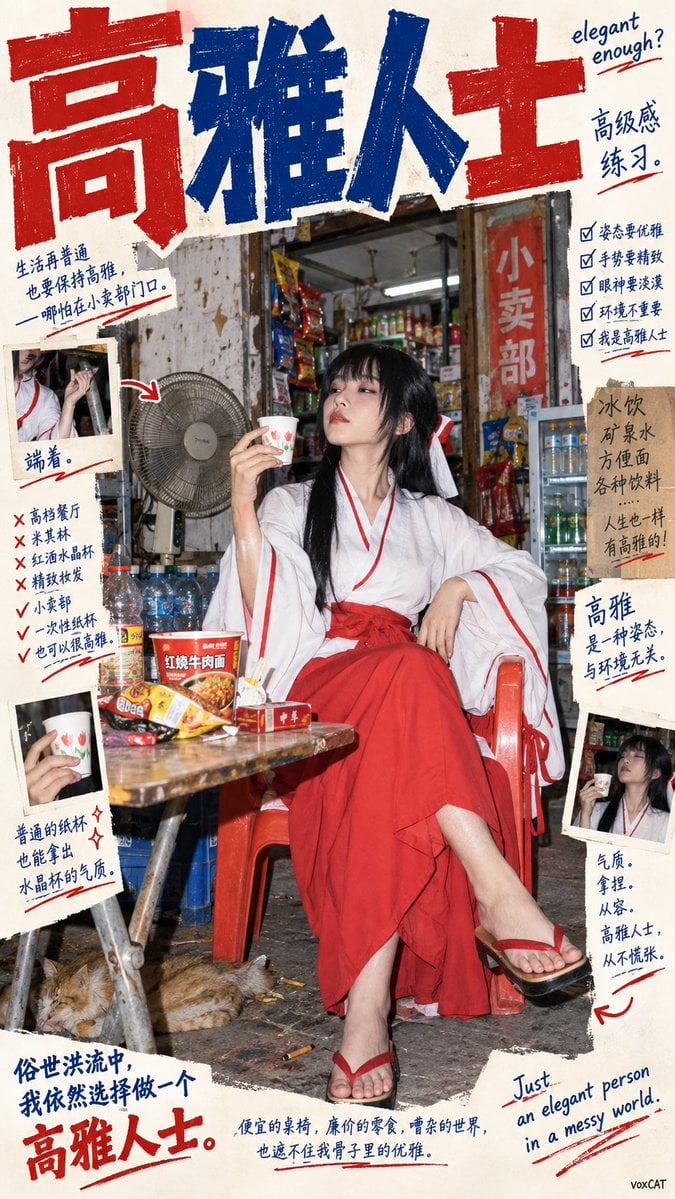 [主题]，将主题中的核心网络隐喻或语言梗实体化为一个荒诞但真实存在的摄影场景。反设计 Editorial × 日本... - alternate