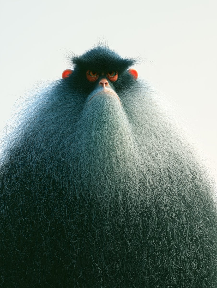 Exotic and surrealistic [ADD ANIMAL] creature, white back... - alternate