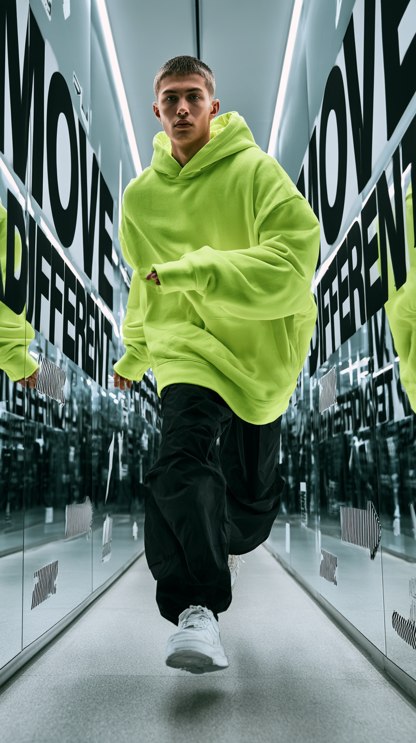 Create a premium vertical 9:16 streetwear editorial adver... - alternate