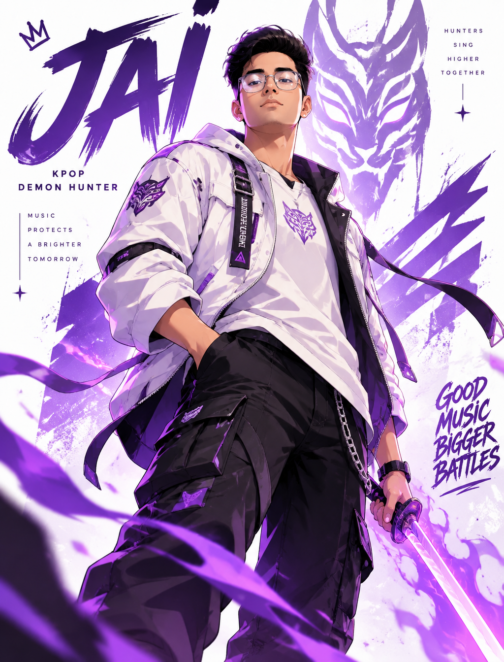 @Character 7 Create a stylized illustration of Jai from t...