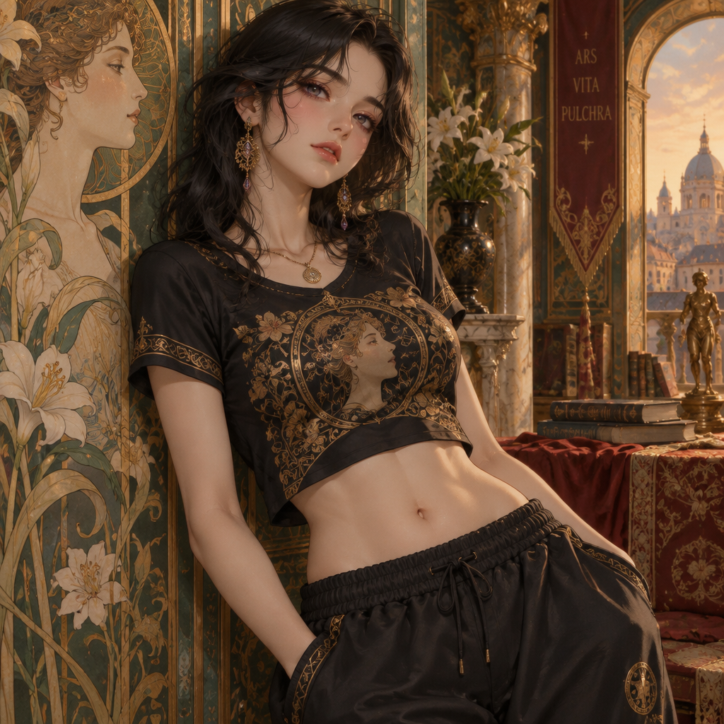 A highly detailed anime-inspired medium shot portrait of ...