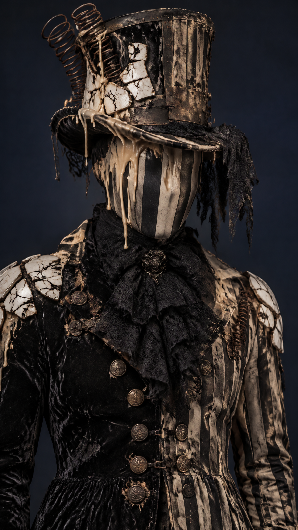A photorealistic studio portrait, vertical 3:4, upper bod...