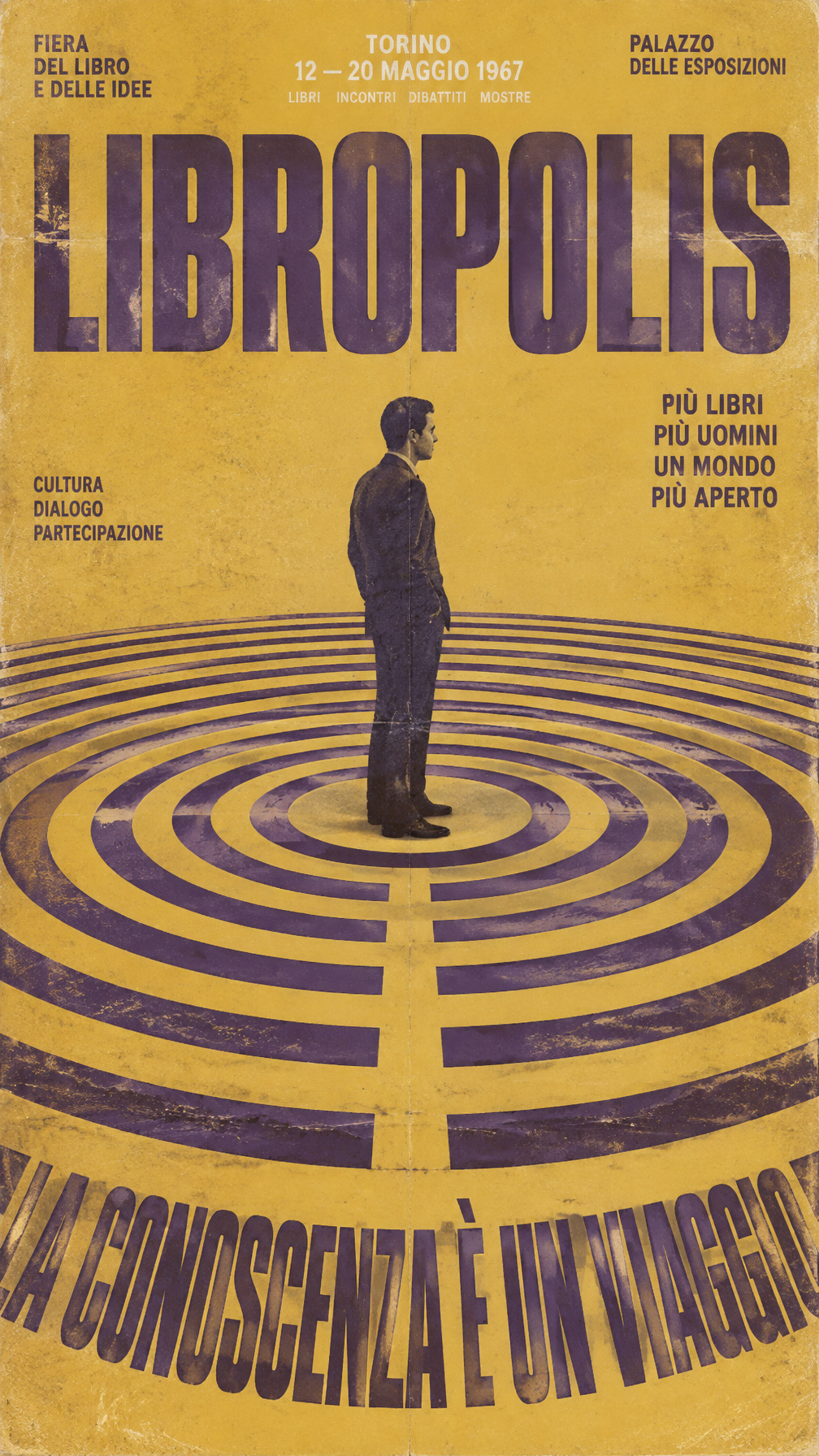 A vertically oriented vintage poster features a solitary ...
