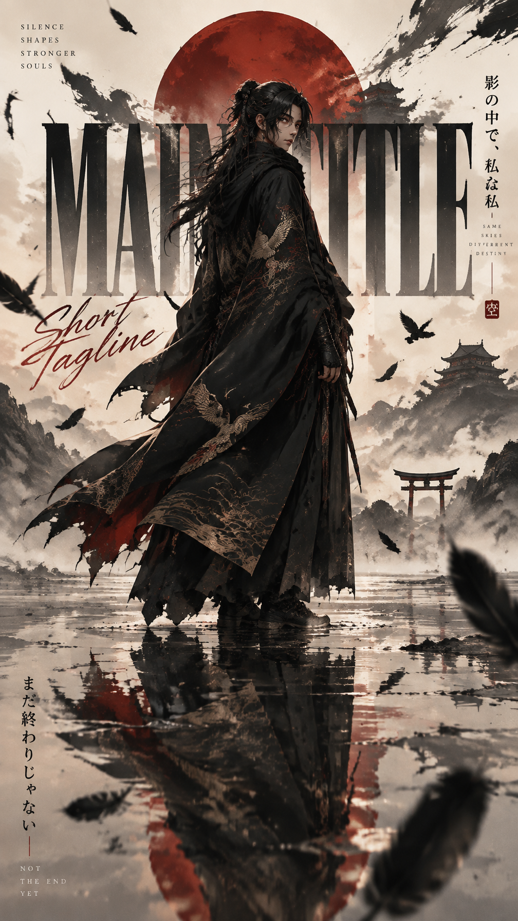 Create a premium viral cinematic anime editorial poster f...