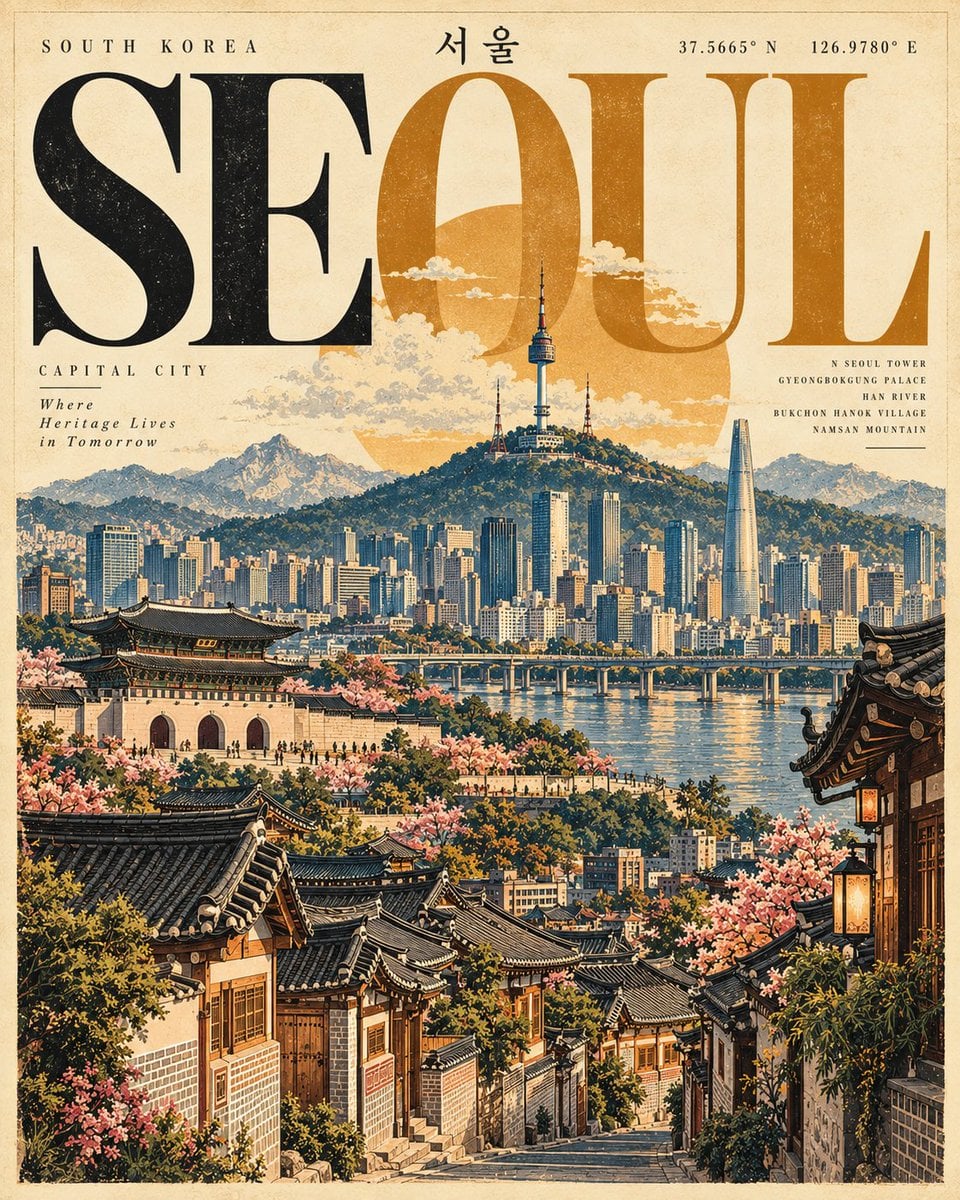Create a premium 4:5 vertical vintage editorial travel po... - alternate