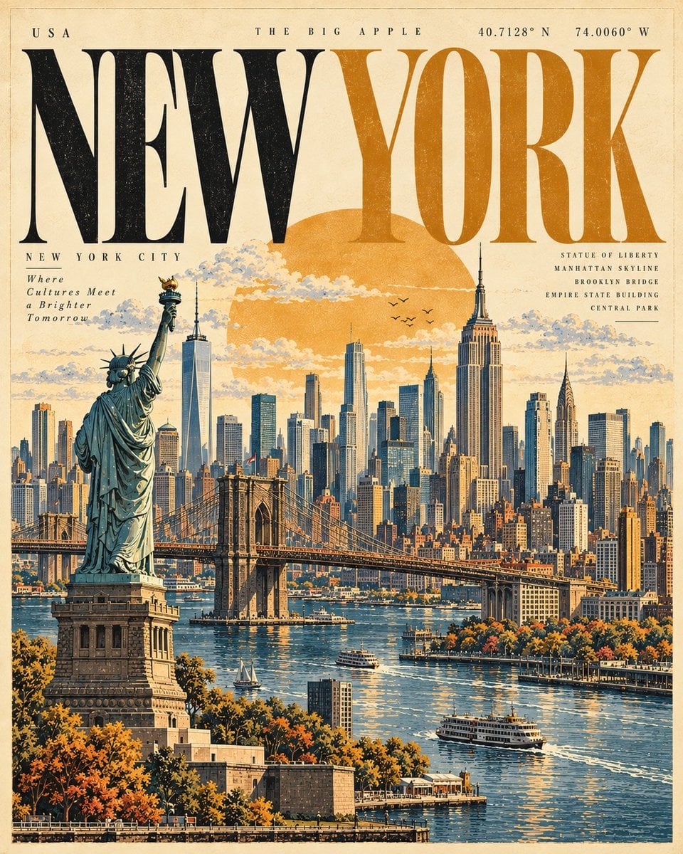 Create a premium 4:5 vertical vintage editorial travel po... - alternate