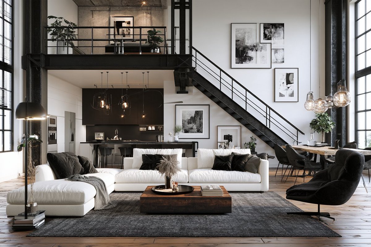 A Monochrome Industrial Elegance depiction of [Subject], ...