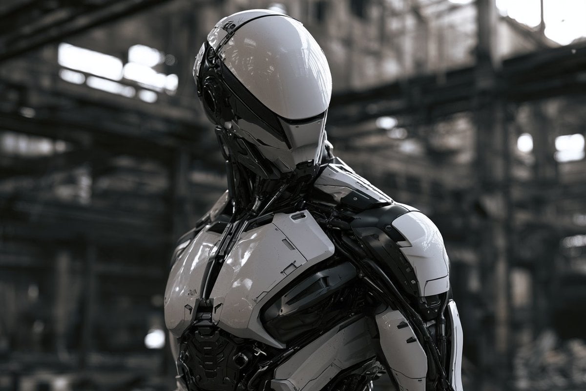 A Monochrome Industrial Elegance depiction of [Subject], ... - alternate