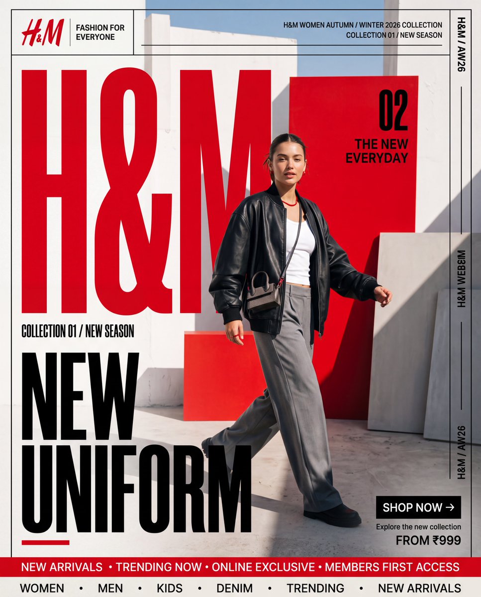 H&M — “NEW UNIFORM” I researched H&M’s current brand/visu...