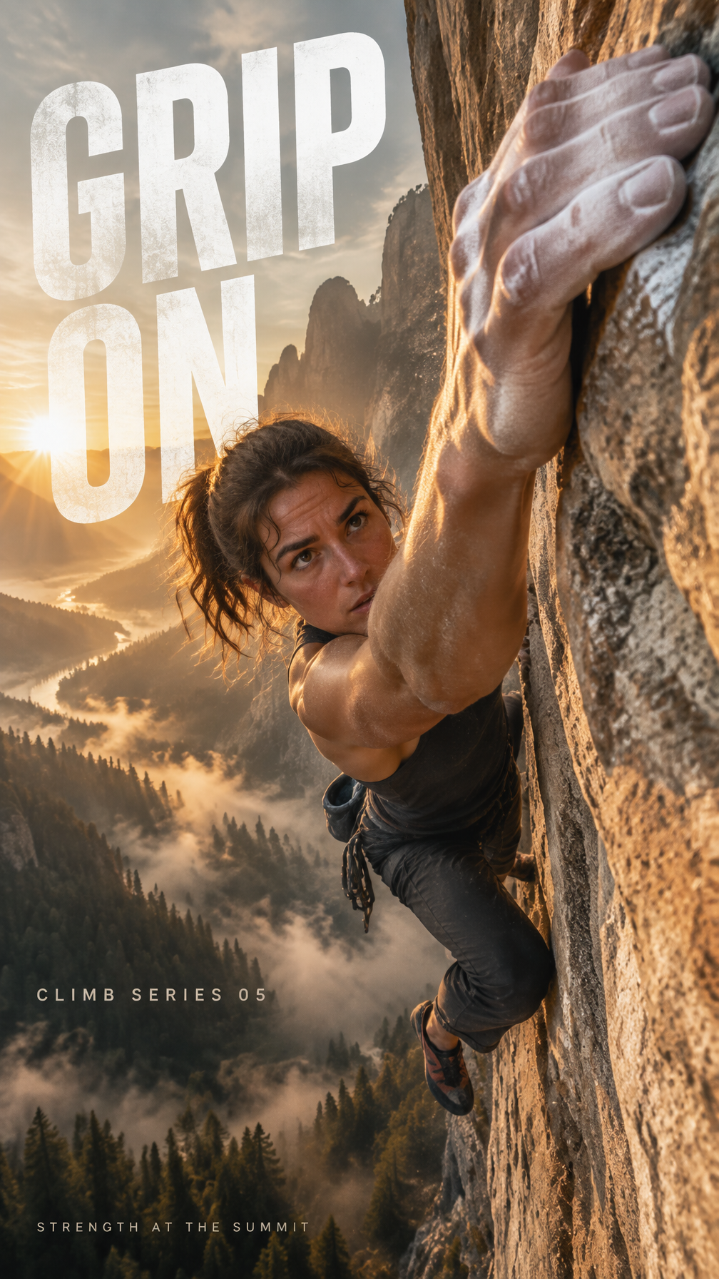 A cinematic vertical 9:16 sports poster in warm golden to...