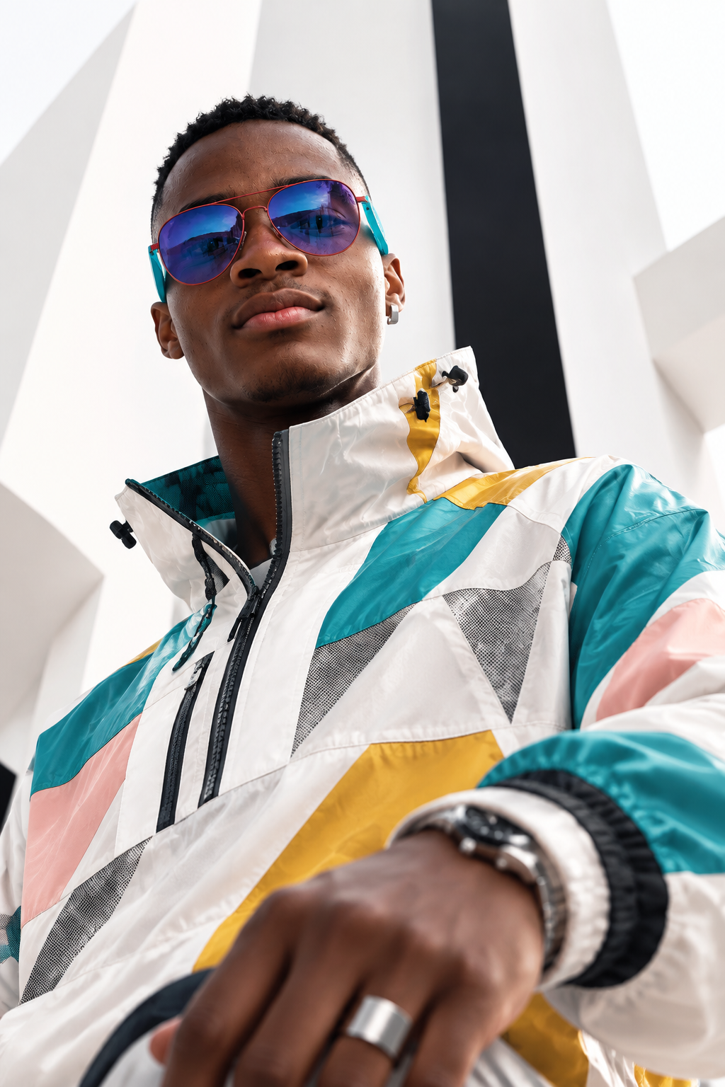 Create image A high-fashion, cinematic portrait of a styl...
