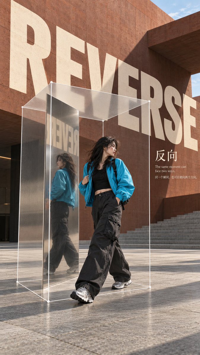 Create a 9:16 experimental fashion editorial poster with ... - alternate