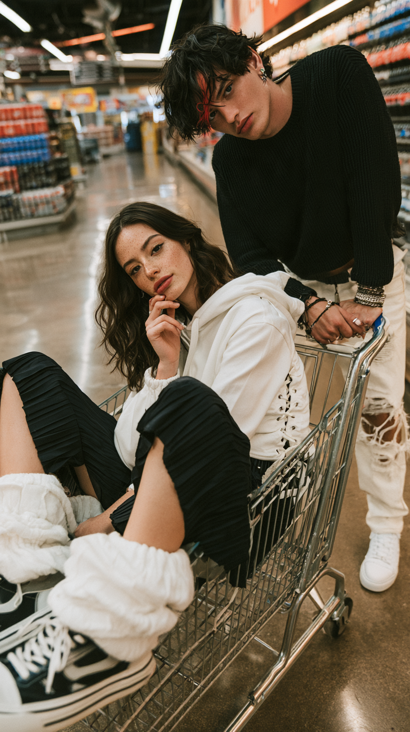 High-fashion photorealistic editorial scene set in a brig... - alternate