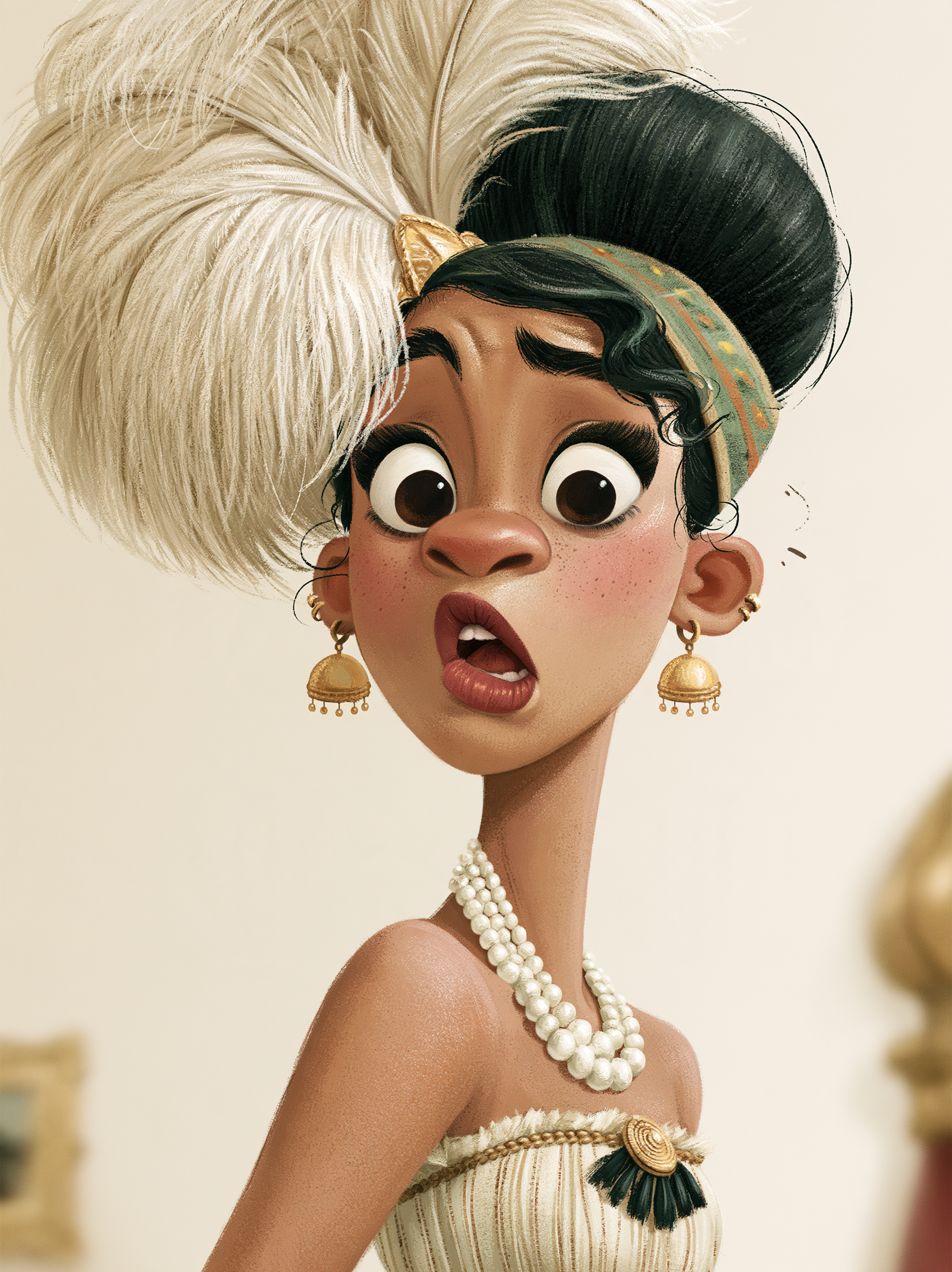 artistic portrait of a beautiful character in a cheeky dr... - alternate