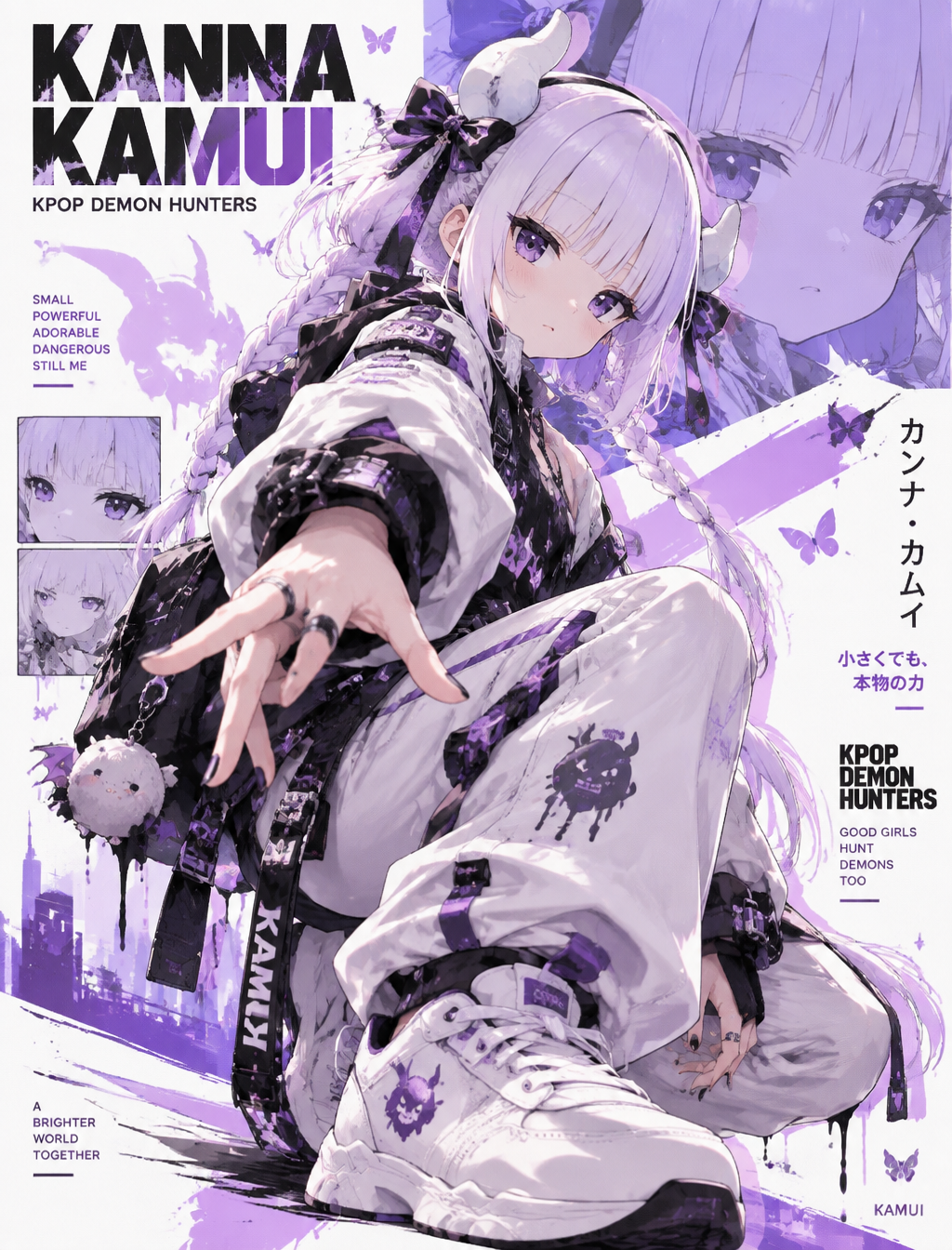 Create a stylized illustration of Kanna Kamui from the an...