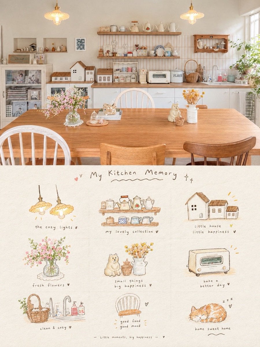 Create a vertical cozy home scrapbook poster inspired by ... - alternate