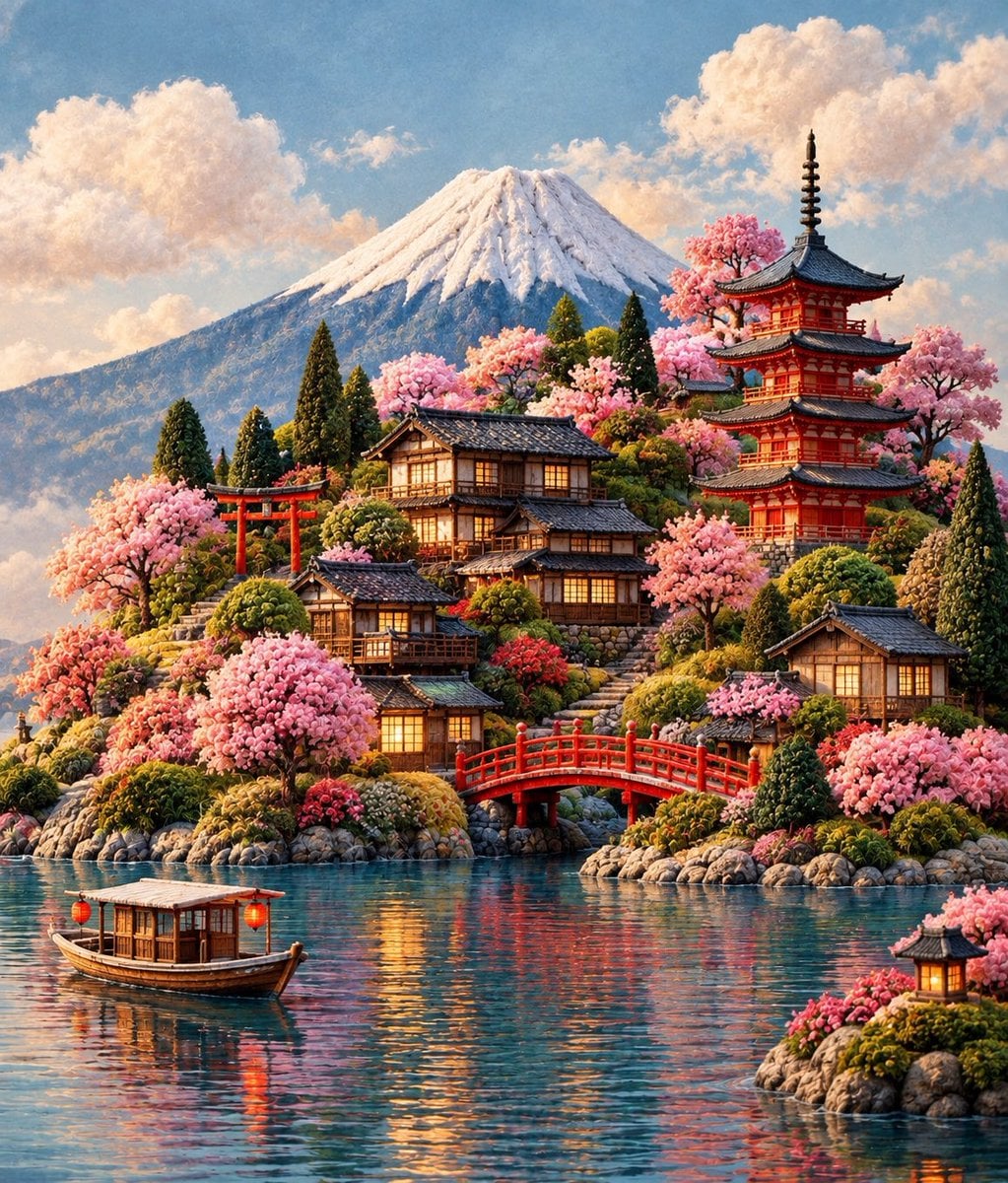 Create a whimsical, highly detailed miniature world inspi... - alternate
