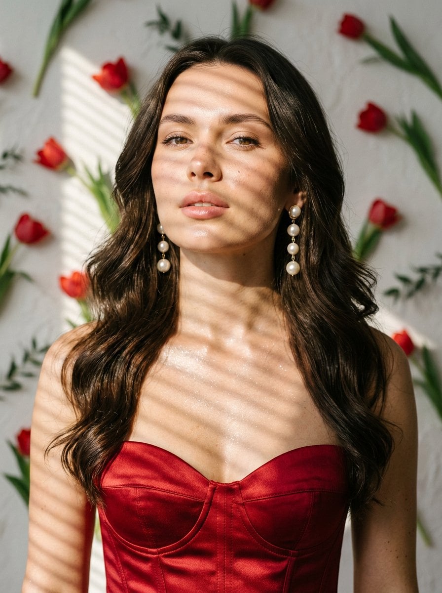 High-resolution close-up portrait photography of a woman....