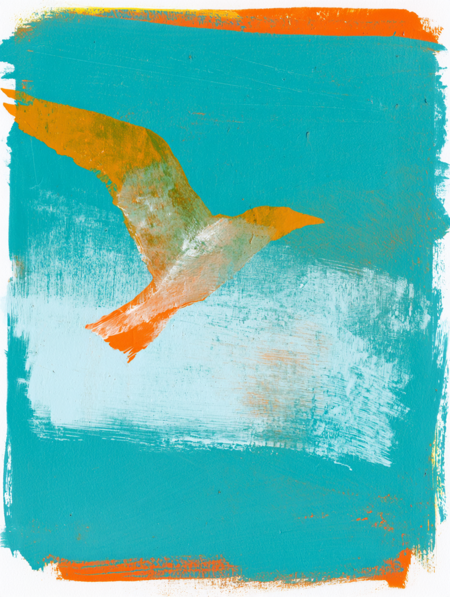 blue sky，bird，cloud。 - alternate