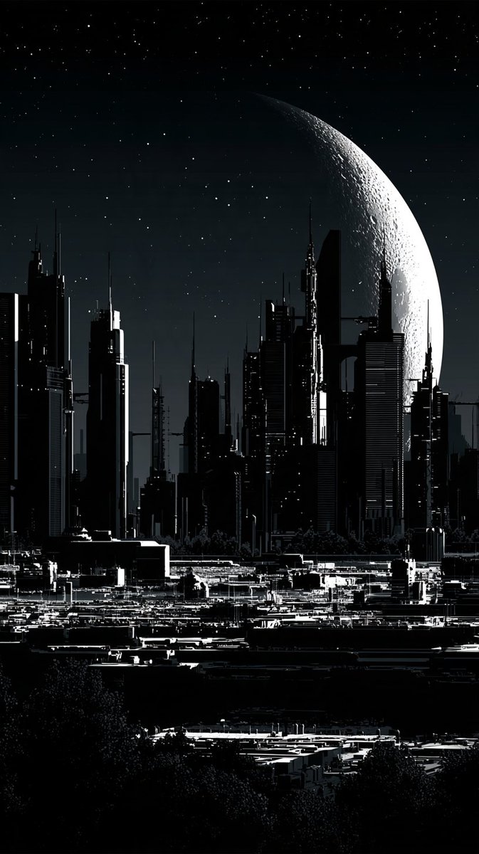 Pure black and white: night cities, moons, astronauts and...