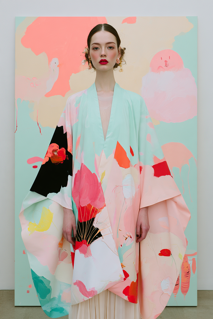 Surreal avant-garde fashion editorial photography, dreamy... - alternate