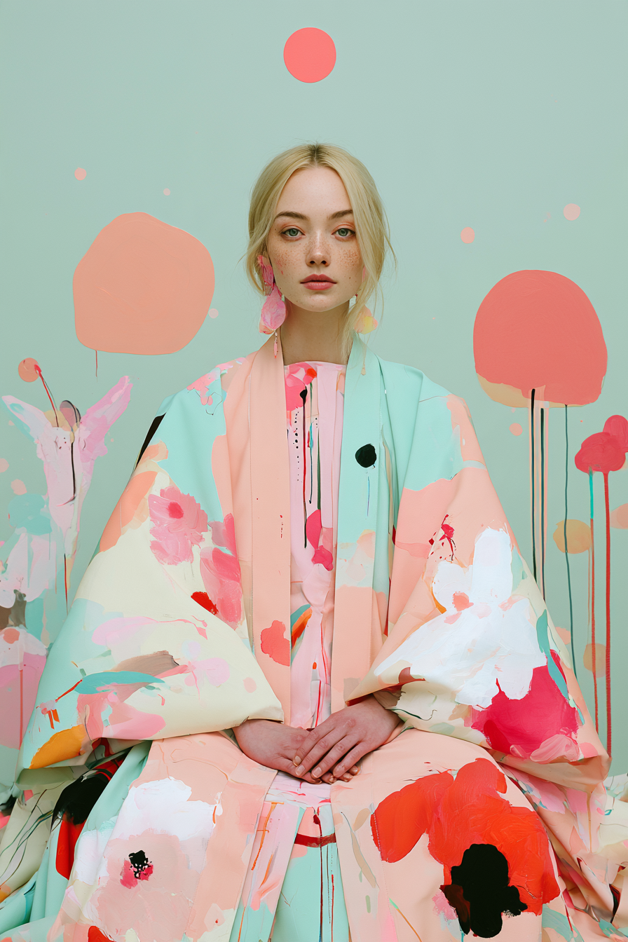 Surreal avant-garde fashion editorial photography, dreamy... - alternate