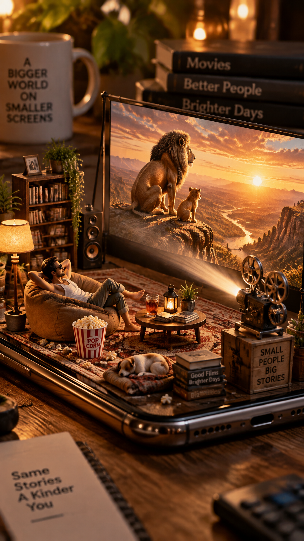 A highly detailed cinematic miniature diorama scene built...