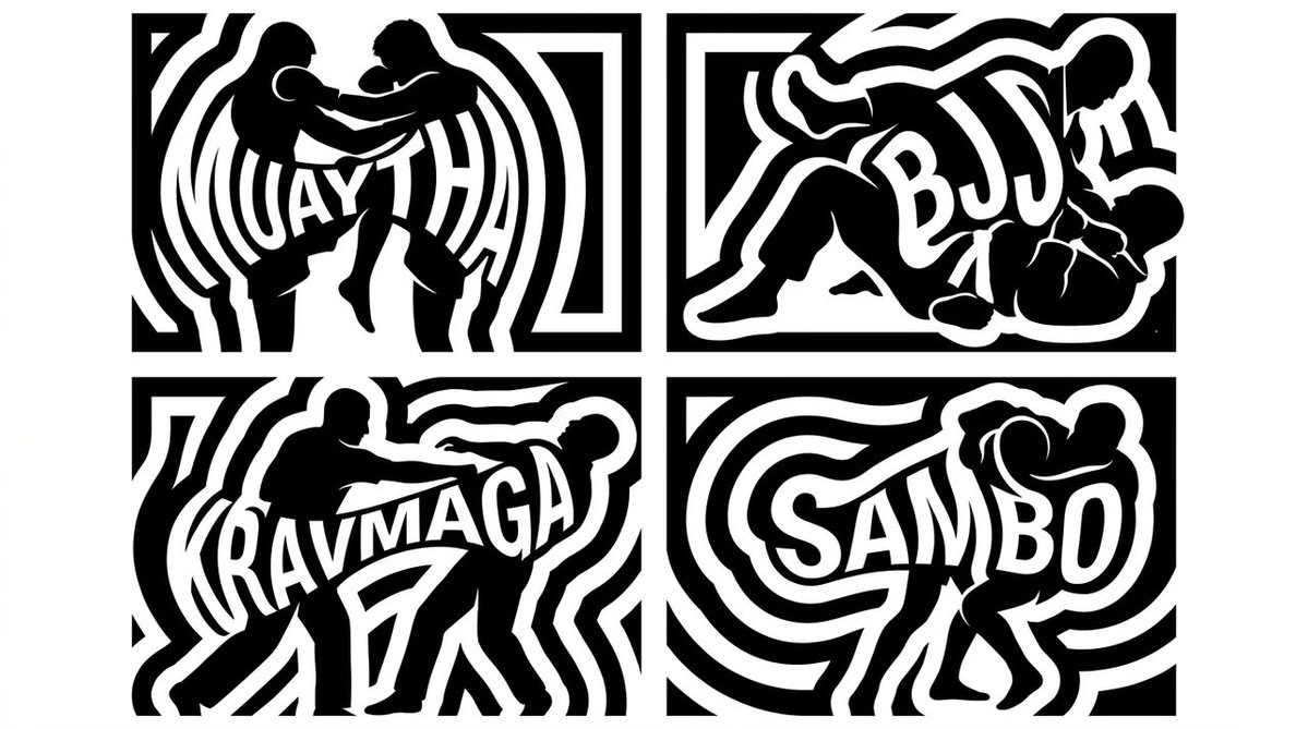 2x2 grid, 16:9, do this for 4 hardest martial arts: DISPL...