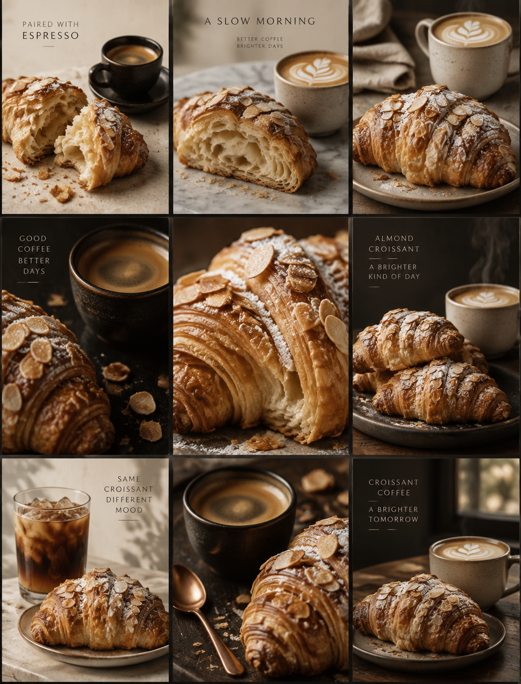 Create a vertical, ultra-premium 3×3 editorial campaign b...