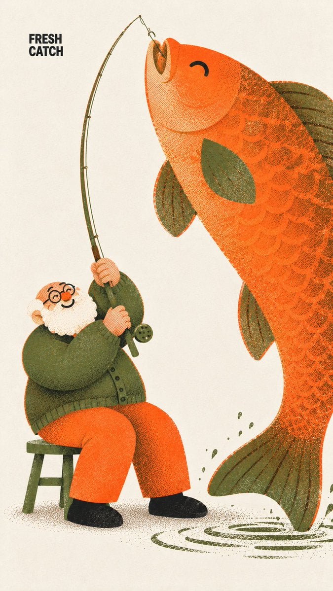 Risograph illustration poster, 9:16, strict three inks on... - alternate