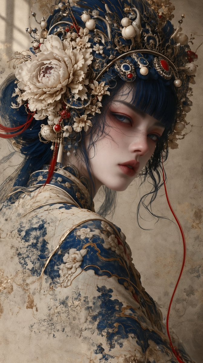 An extraordinarily beautiful, ethereal young East Asian w... - alternate