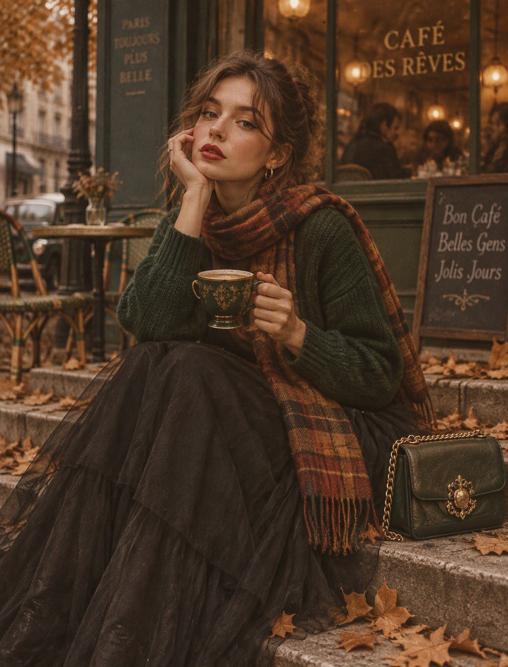 Aesthetic 1970s-inspired fashion portrait of a stylish yo...