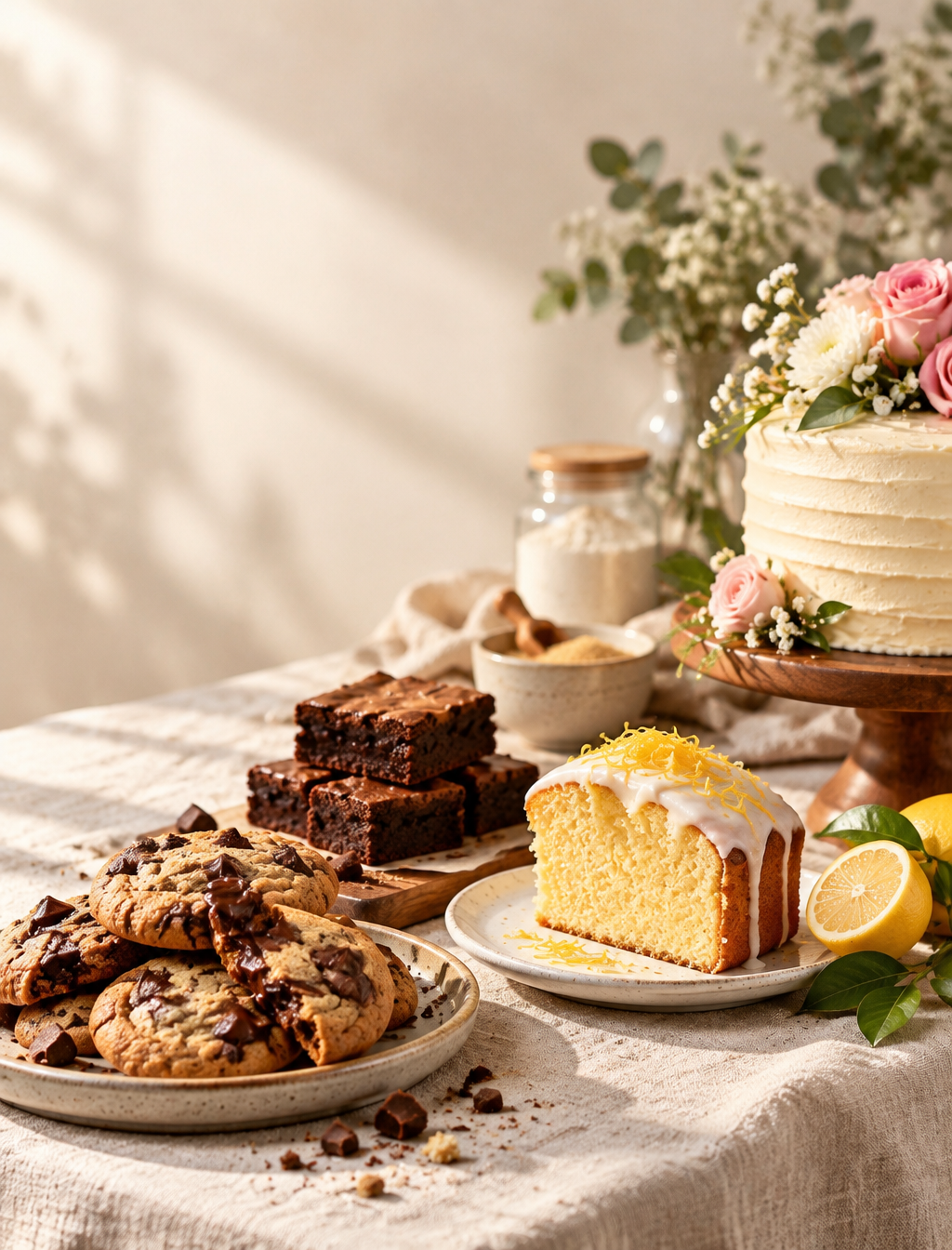 A premium, natural-light food photography shot featuring ...