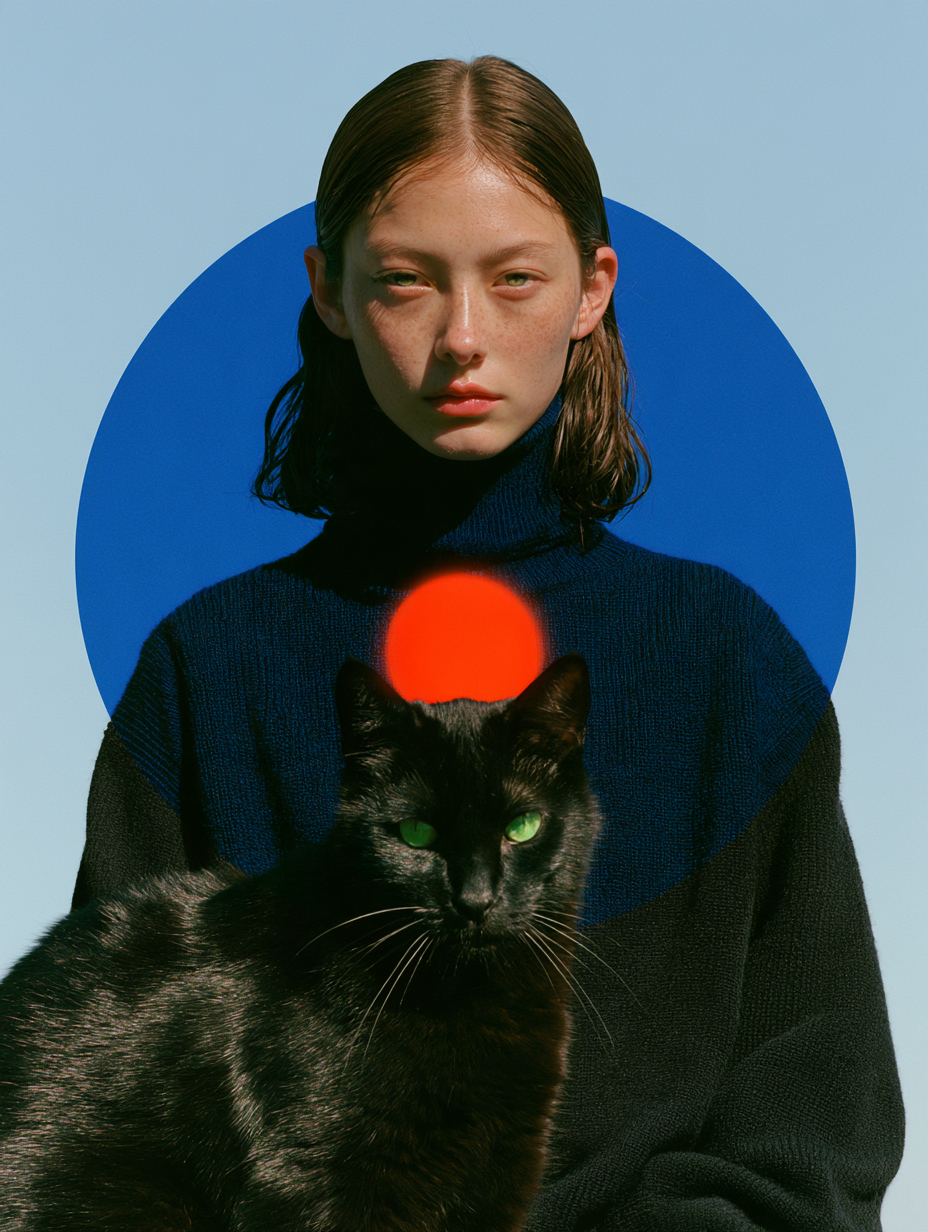 girl, cat and sun - alternate
