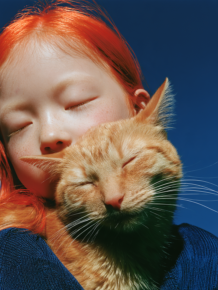 girl, cat and sun - alternate