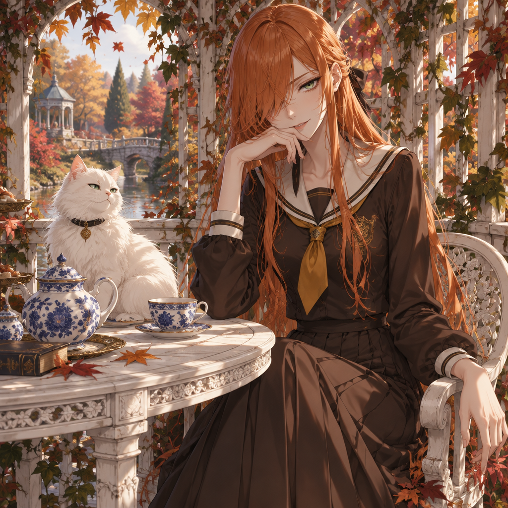 High quality. A detailed anime style. A tall, thin young ...