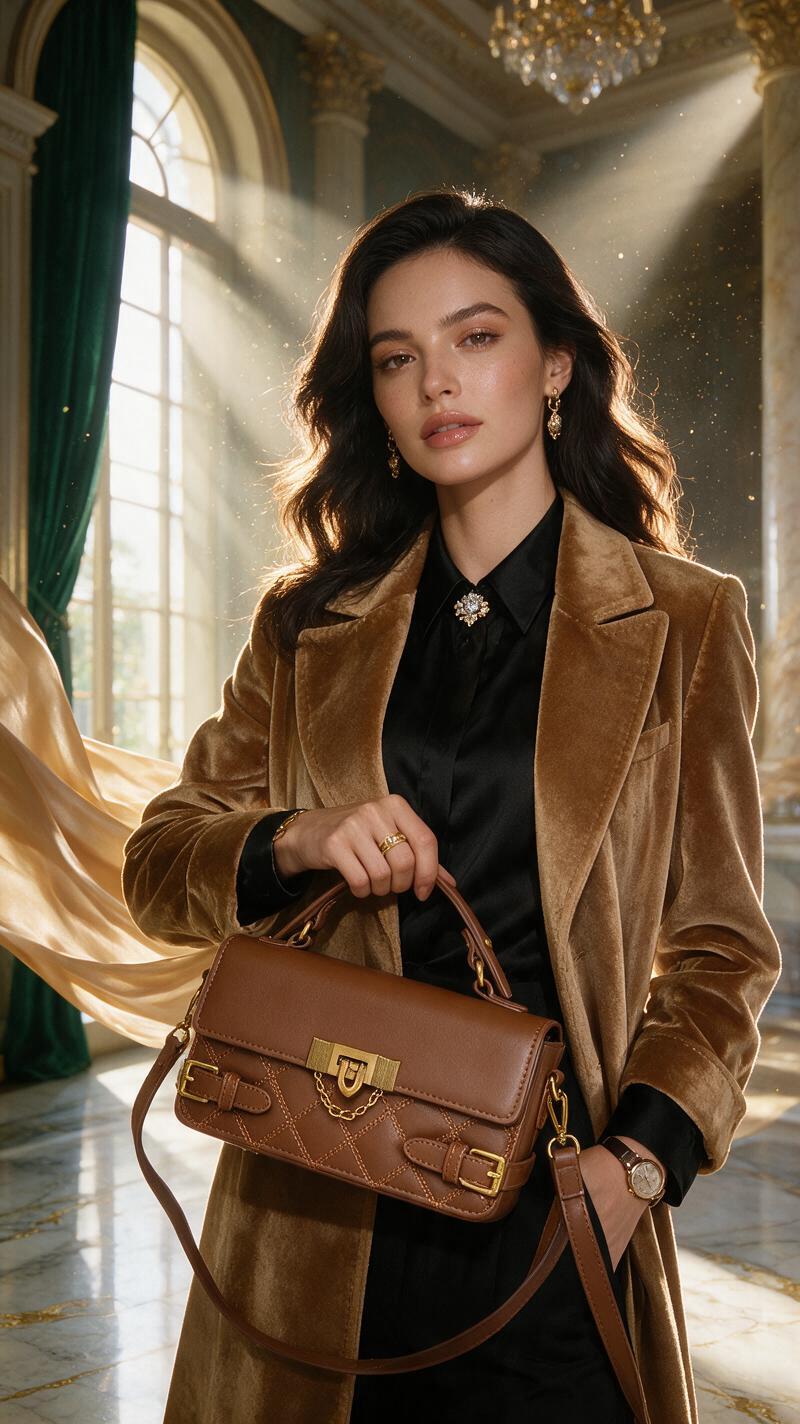 Create an ultra-premium luxury fashion campaign poster in...