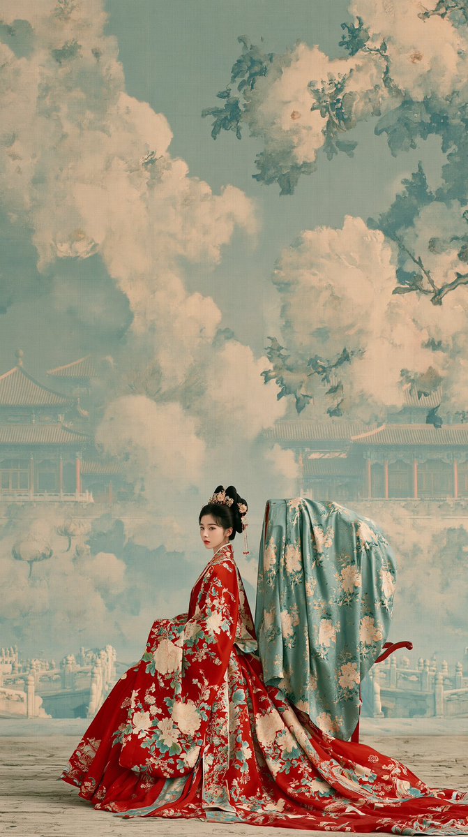 An exquisitely beautiful young Chinese imperial noblewoma...