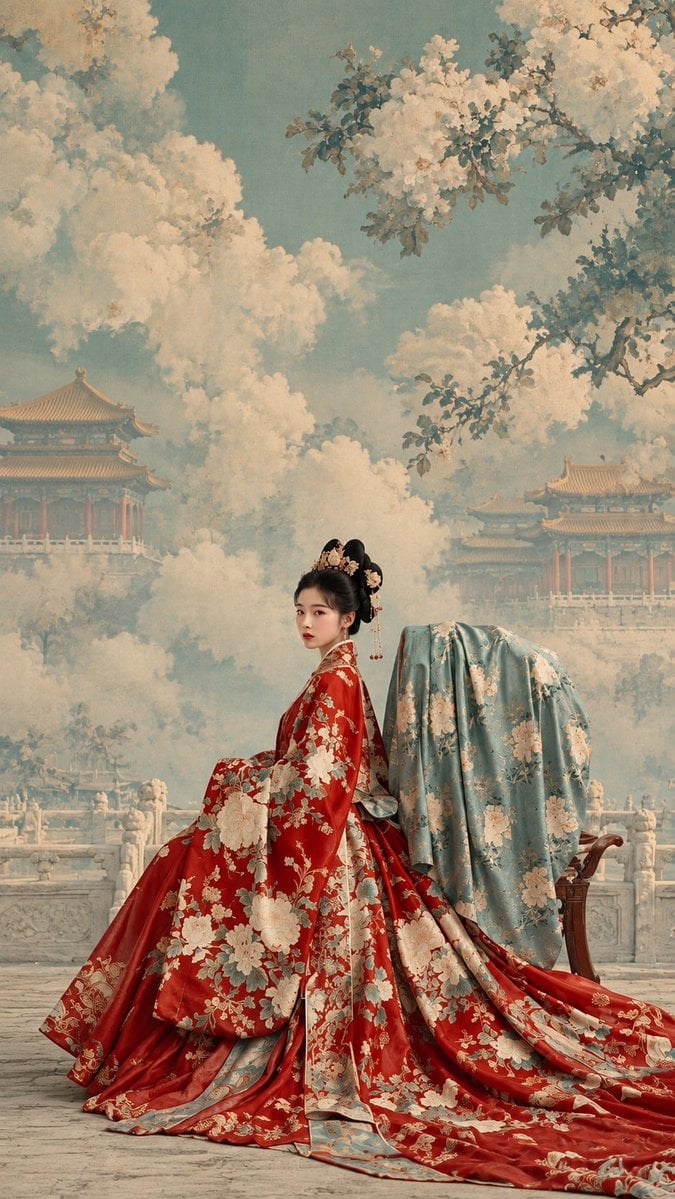 An exquisitely beautiful young Chinese imperial noblewoma... - alternate
