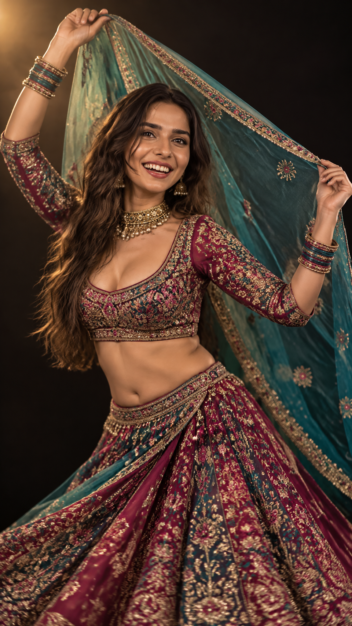 [UPLOAD YOUR IMAGE] An adult South Asian woman poses mid-...