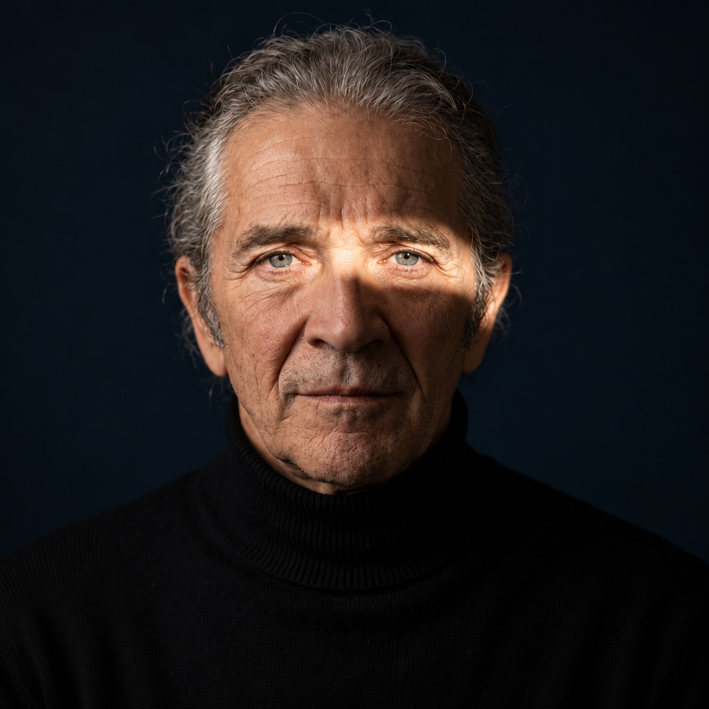 [UPLOAD YOUR IMAGE] An elderly man with swept-back silver...