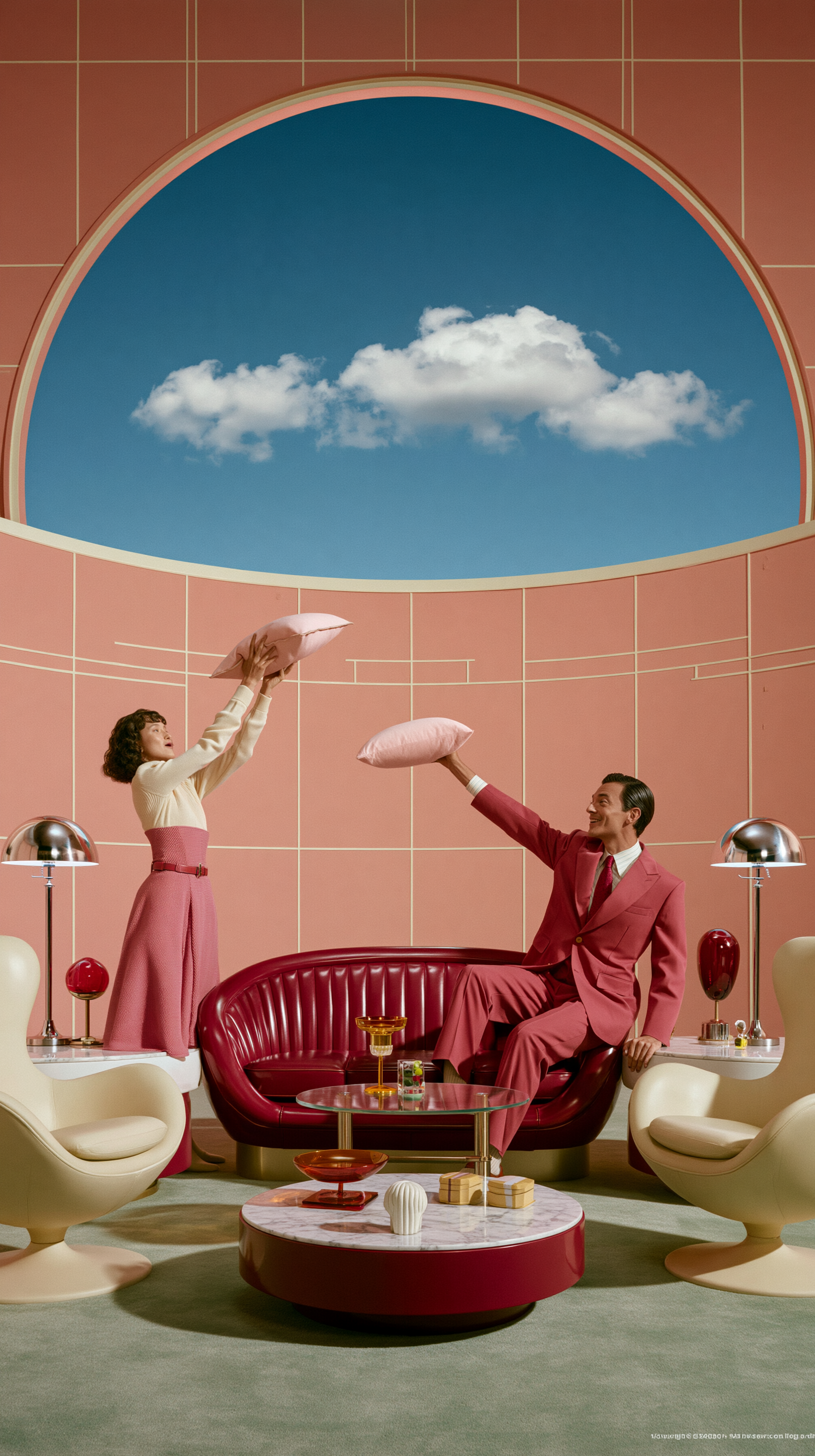 Luxury avant garde fashion campaign in an eccentric conte... - alternate