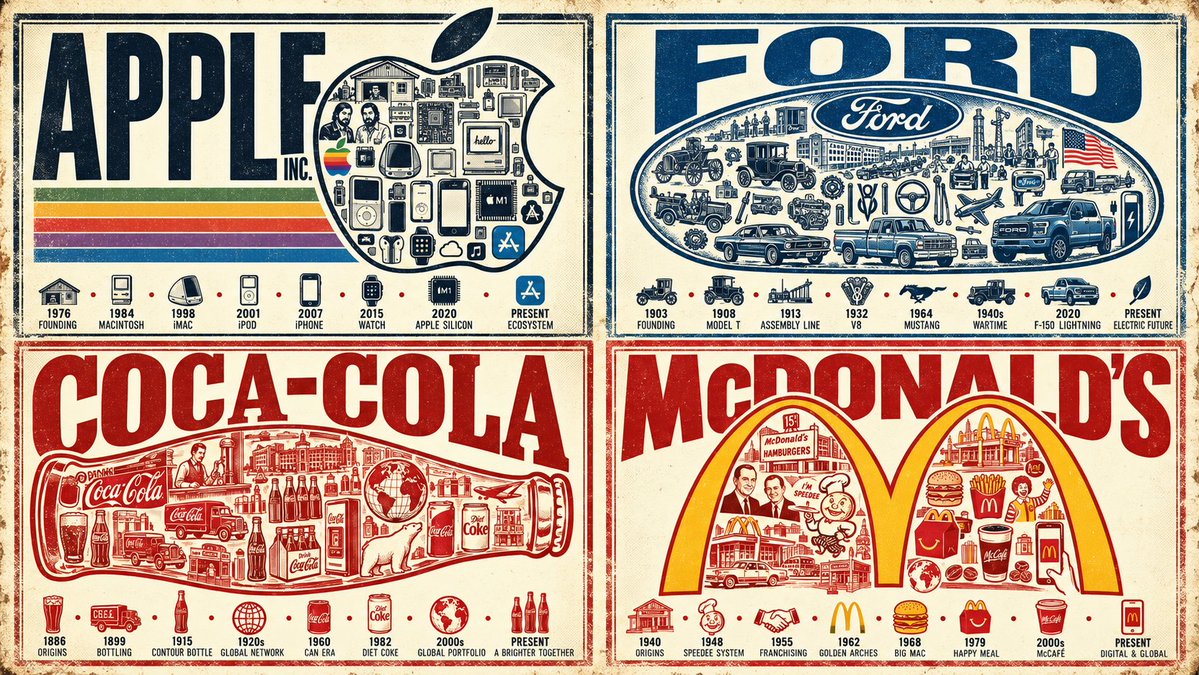 2x2 grid, 16:9, do this for 4 x fortune 500 companies: --...