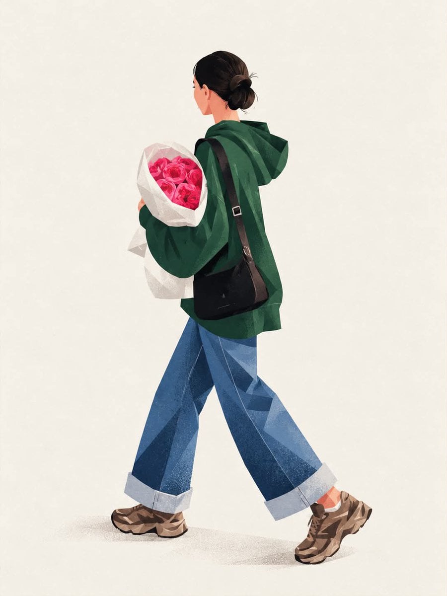 Create a stylish, full-body editorial fashion illustratio... - alternate