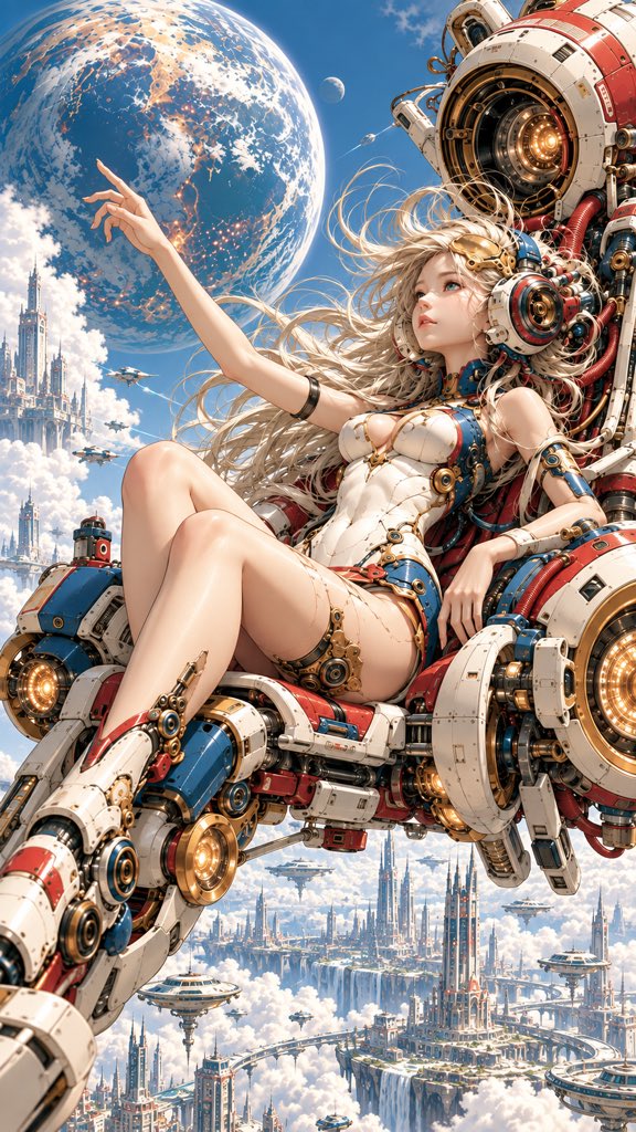 Masterpiece of Japanese retro-futuristic sci-fi illustrat...