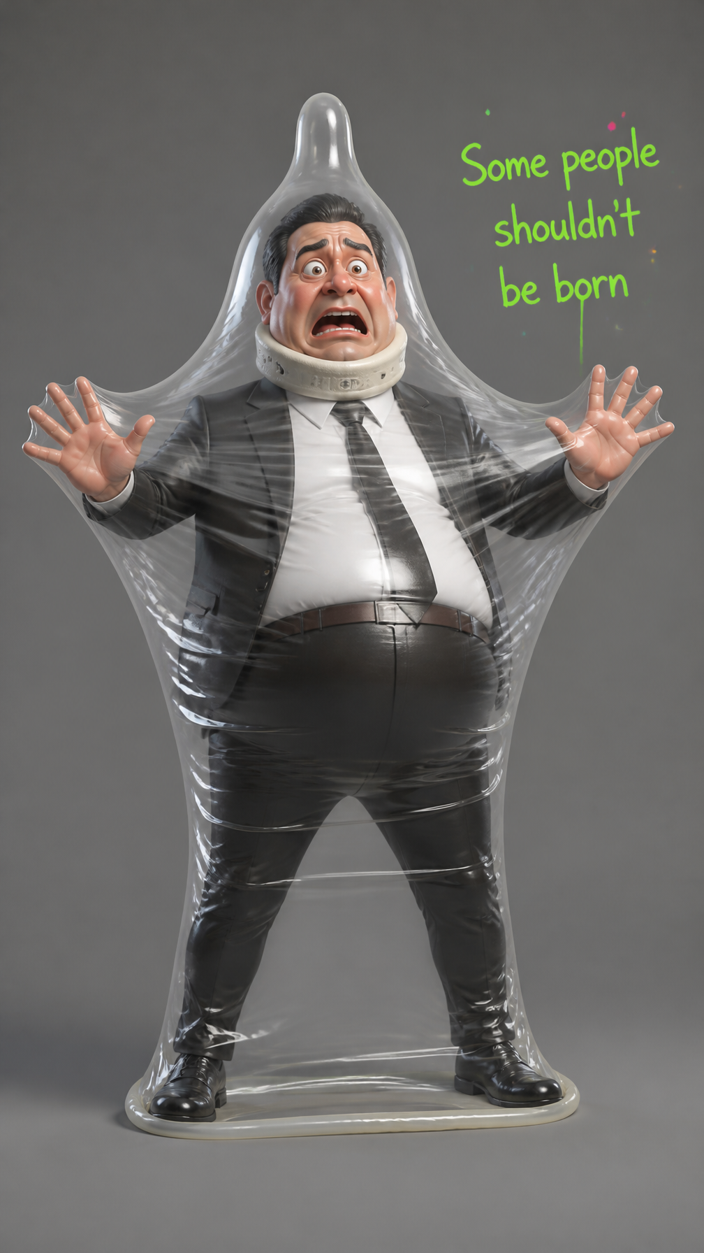 A humorous, high-quality 3D character illustration in a p...