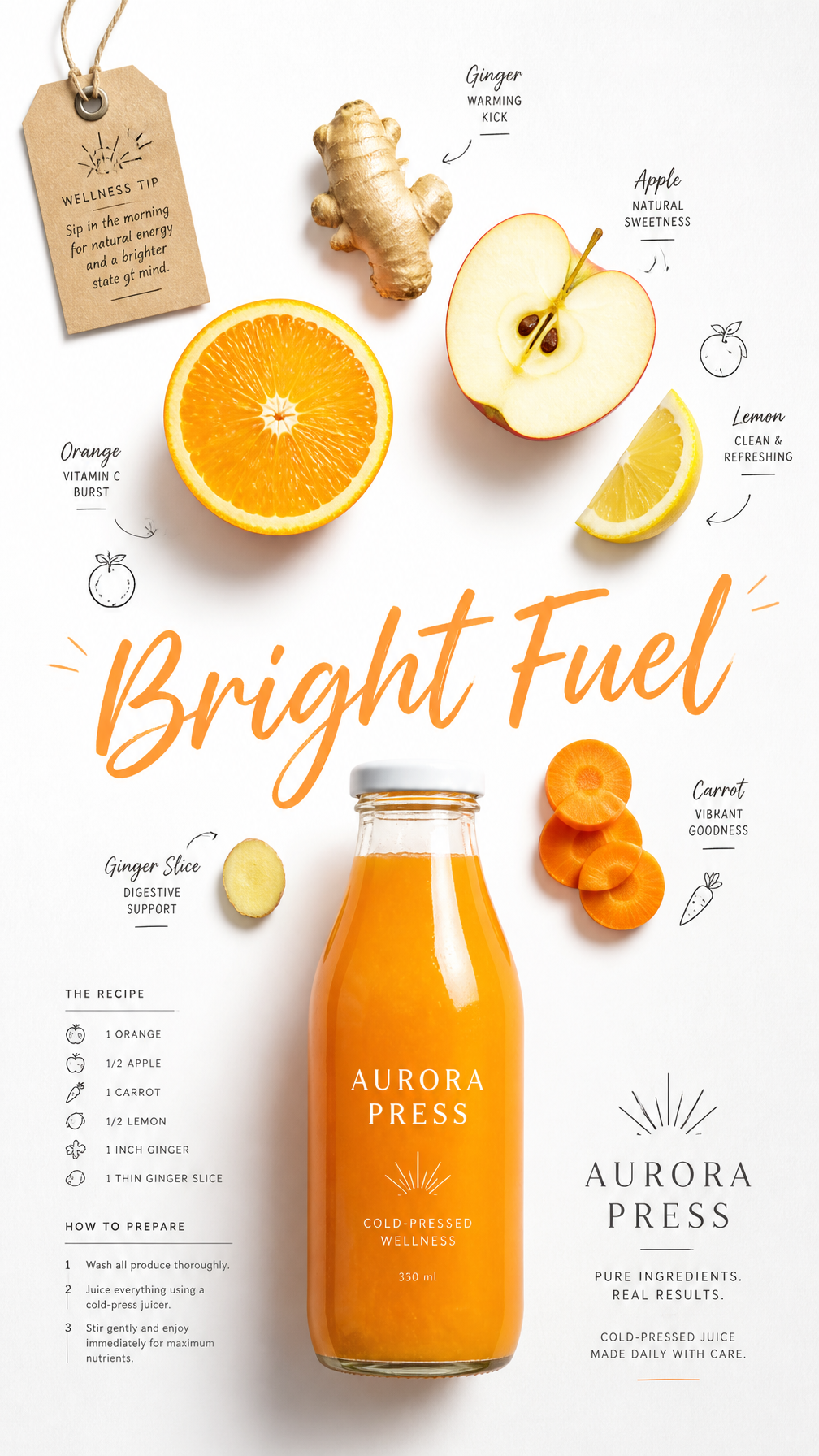 Create a premium editorial juice-campaign poster for a fi...
