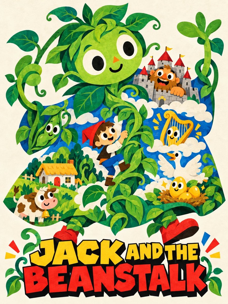 Create one finished illustrated children's story poster, ... - alternate